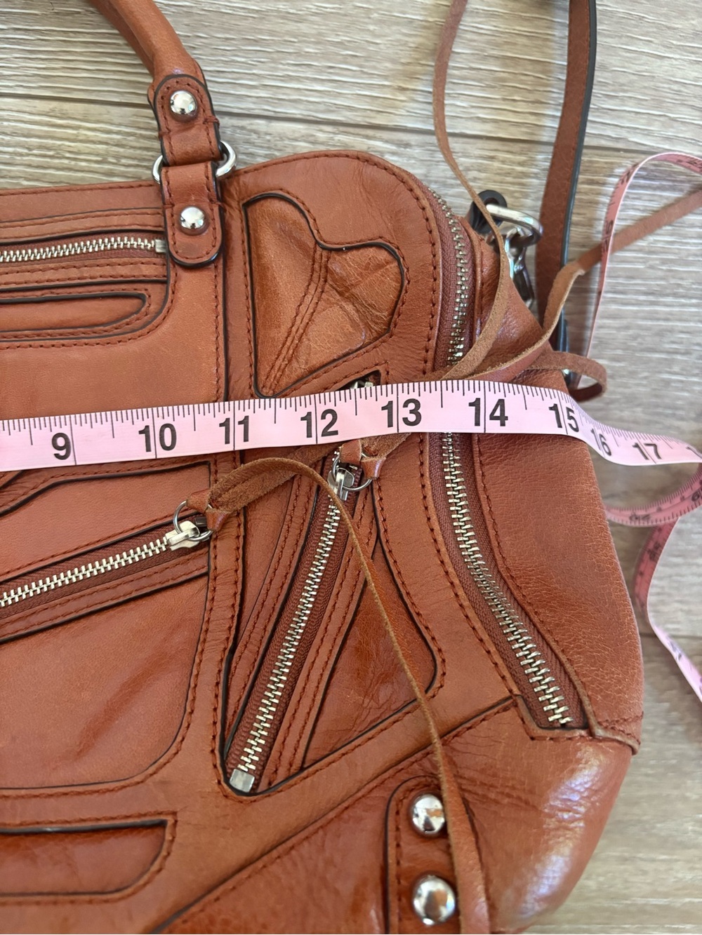 Rebecca Minkoff Brown Leather Jealous Tri Zip Fringe Satchel - Picture 5 of 14